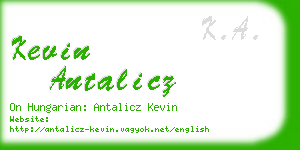 kevin antalicz business card